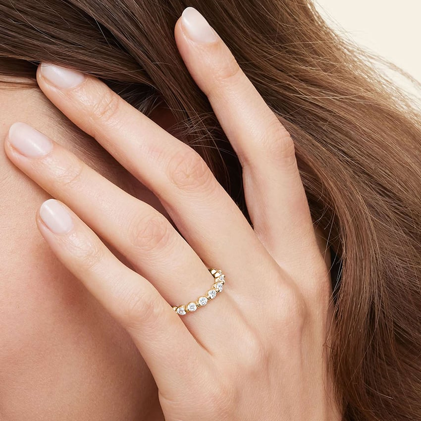 0.75CTW Full Bezel Set Lab Grown Diamond Wedding Band