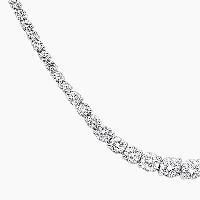 5.50 CTW  Lab Grown Diamond Angled Riviere Tennis Necklace