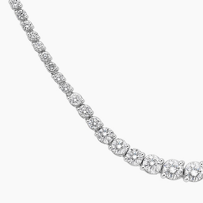 5.50 CTW  Lab Grown Diamond Angled Riviere Tennis Necklace