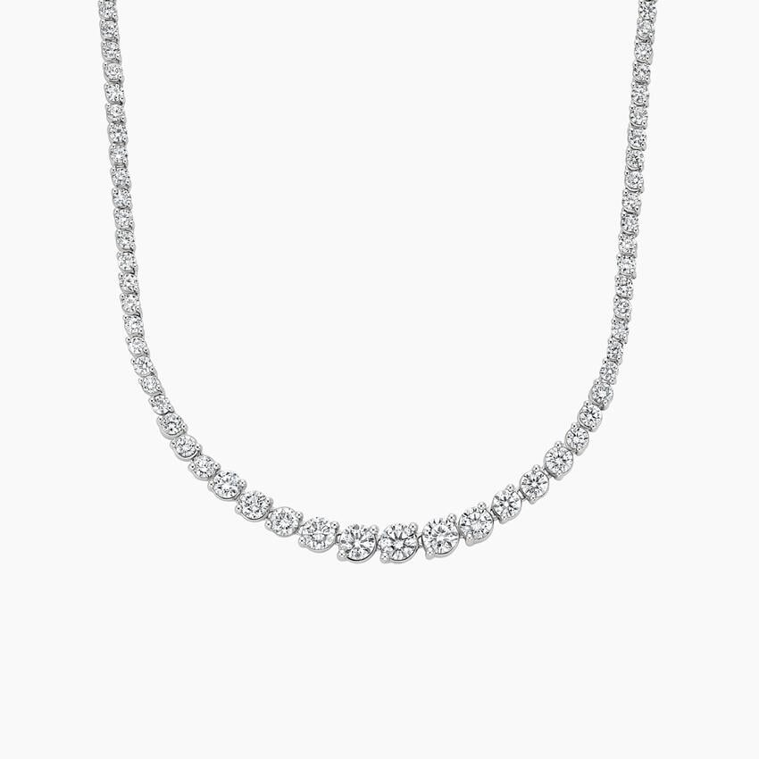 5.50 CTW  Lab Grown Diamond Angled Riviere Tennis Necklace