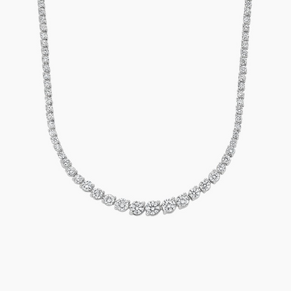 5.50 CTW  Lab Grown Diamond Angled Riviere Tennis Necklace