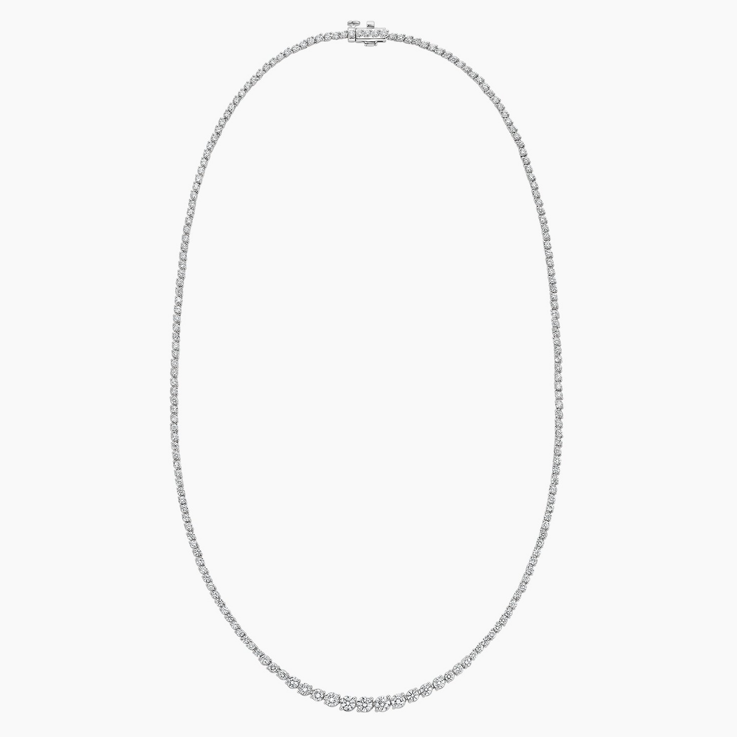 5.50 CTW  Lab Grown Diamond Angled Riviere Tennis Necklace