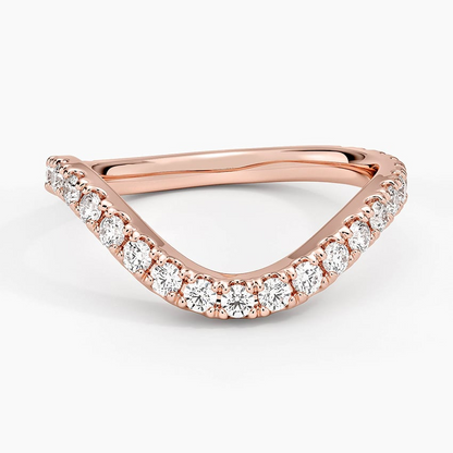 0.47 CTW Curved 14k Gold Lab Grown Diamond Wedding Band