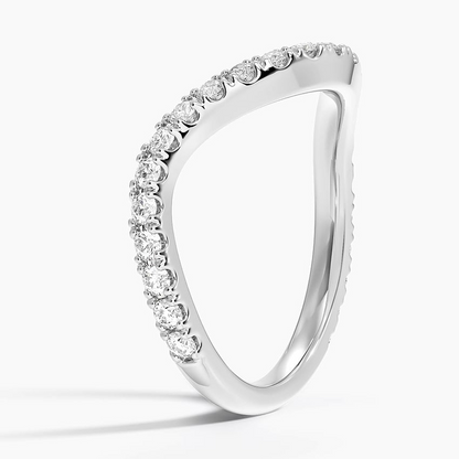 0.47 CTW Curved 14k Gold Lab Grown Diamond Wedding Band