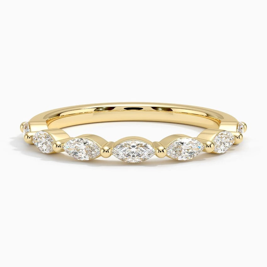 0.42 CTW Marquise Cut Lab Grown Diamond Half Eternity Band
