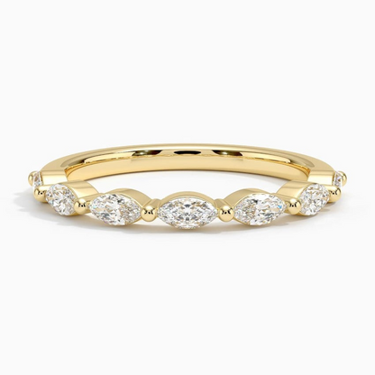 0.42 CTW Marquise Cut Lab Grown Diamond Half Eternity Band