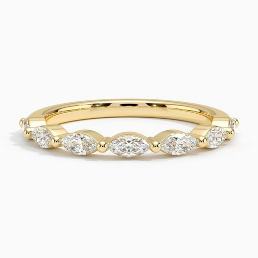 0.42 CTW Marquise Cut Lab Grown Diamond Half Eternity Band