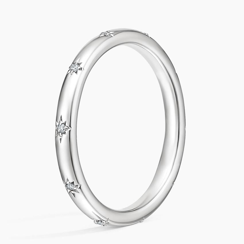 0.05CTW Lab Grown Diamond Simple Stackable Wedding Band