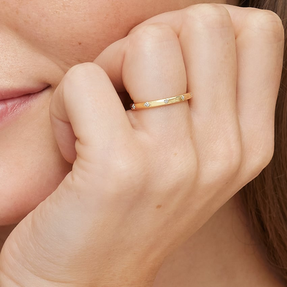 0.05CTW Lab Grown Diamond Simple Stackable Wedding Band