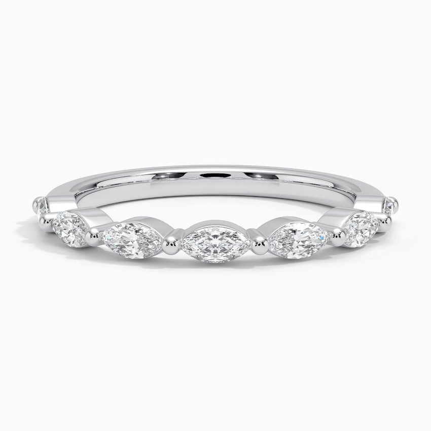 0.42 CTW Marquise Cut Lab Grown Diamond Half Eternity Band