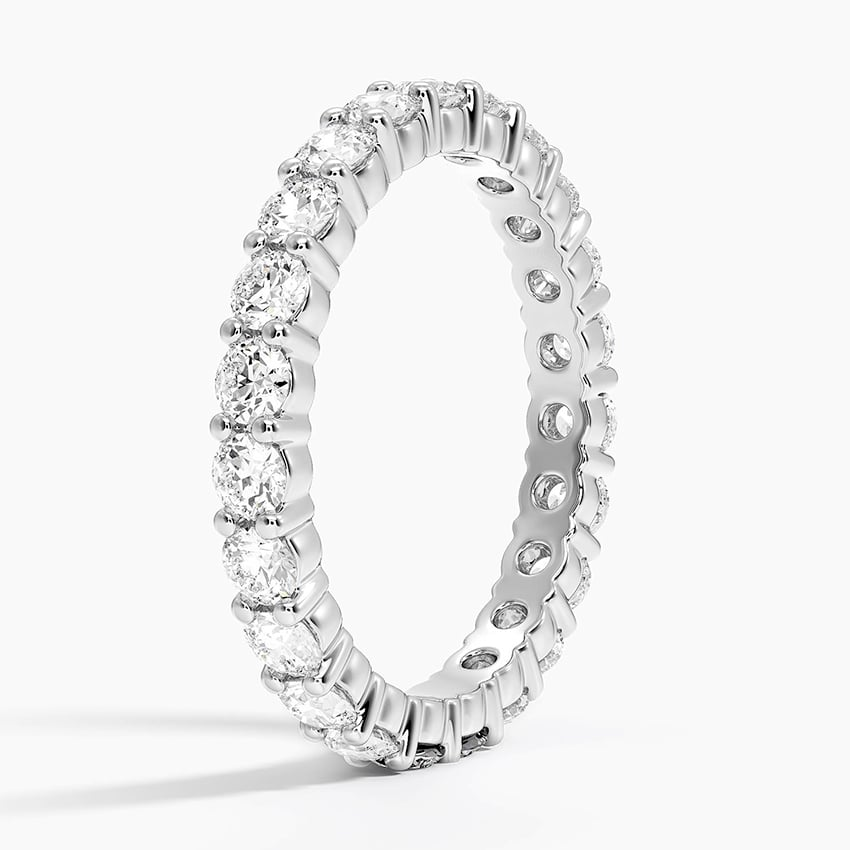 Round Lab Grown Diamond 18k Solid Gold Stack Wedding Band