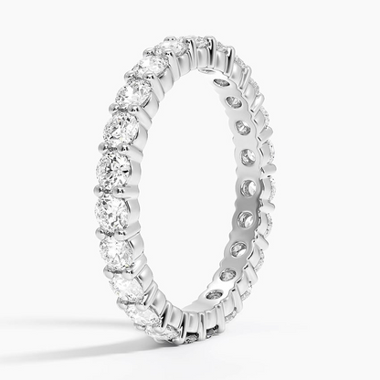 Round Lab Grown Diamond 18k Solid Gold Stack Wedding Band