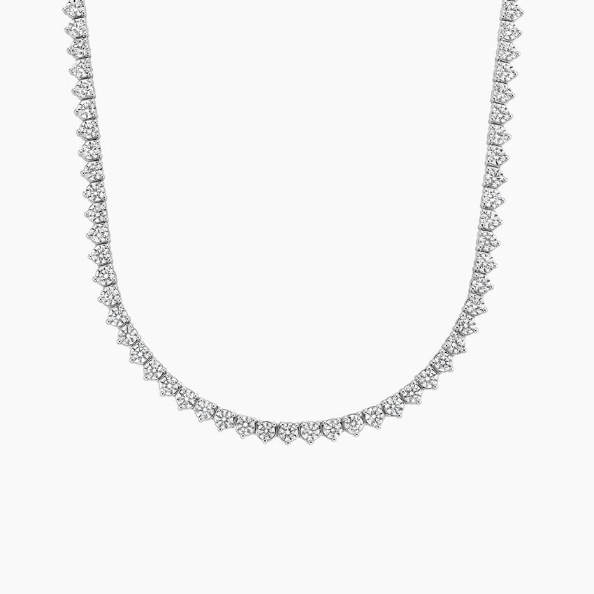 10 CTW 16 in. Perfect Three-Prong Diamond Tennis Necklace