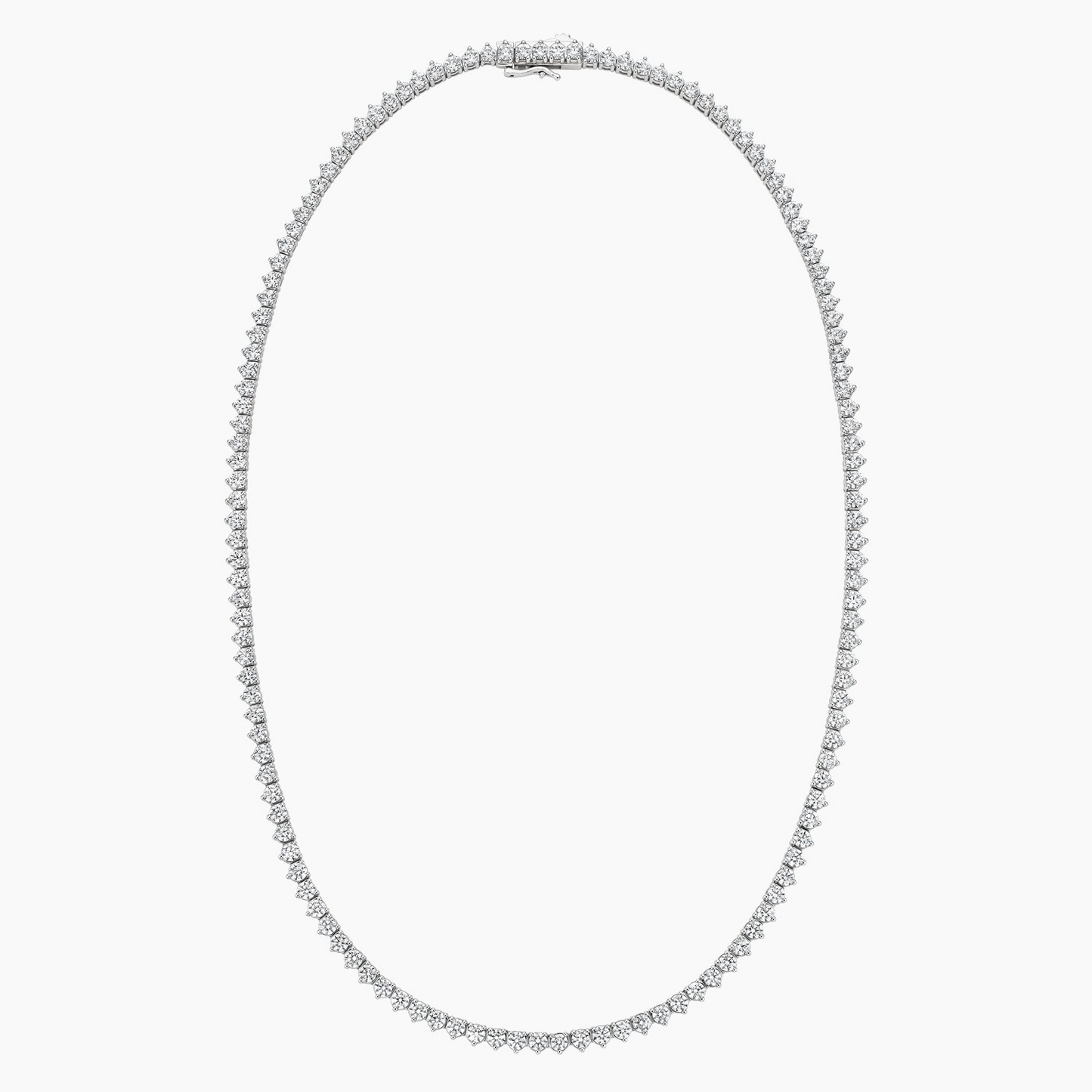 10 CTW 16 in. Perfect Three-Prong Diamond Tennis Necklace