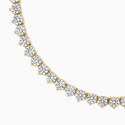 10 CTW 16 in. Perfect Three-Prong Diamond Tennis Necklace