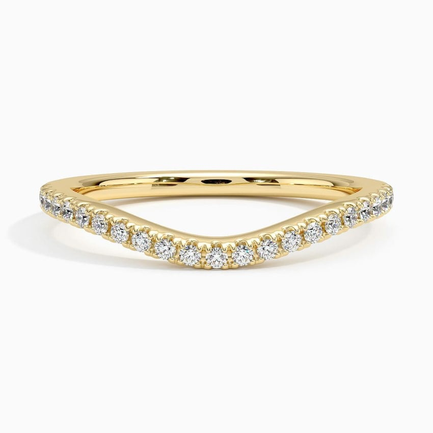0.17 CTW Curved Ballad 10k Yellow Gold Lab Grown Diamond Band