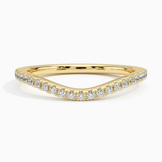 0.17 CTW Curved Ballad 10k Yellow Gold Lab Grown Diamond Band