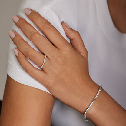 0.17 CTW Curved Ballad 10k Yellow Gold Lab Grown Diamond Band