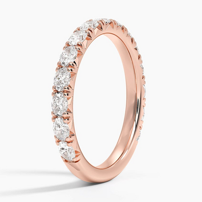 0.81CTW Lab Grown Diamond Prong Set Simple Wedding Band