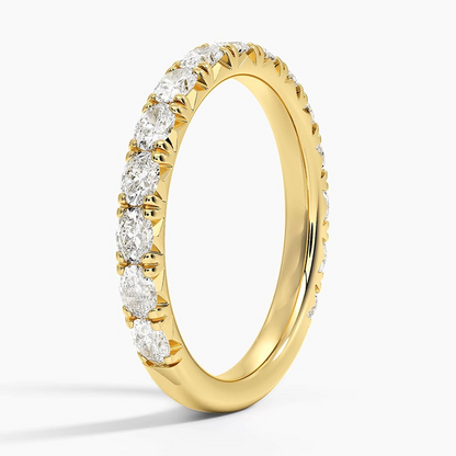 Yellow Gold 0.81CTW Oval Lab Grown Diamond Wedding Band