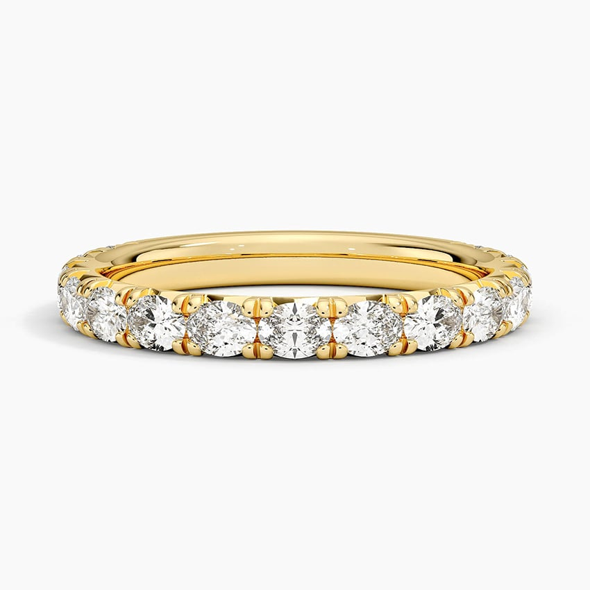 Yellow Gold 0.81CTW Oval Lab Grown Diamond Wedding Band