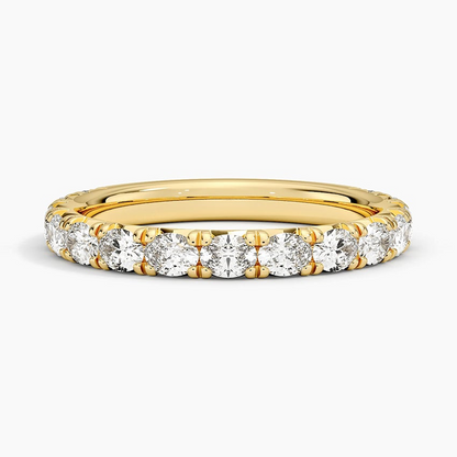 Yellow Gold 0.81CTW Oval Lab Grown Diamond Wedding Band