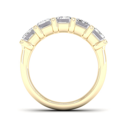 4 CTW Five Stone Emerald Lab Grown Diamond Anniversary Band