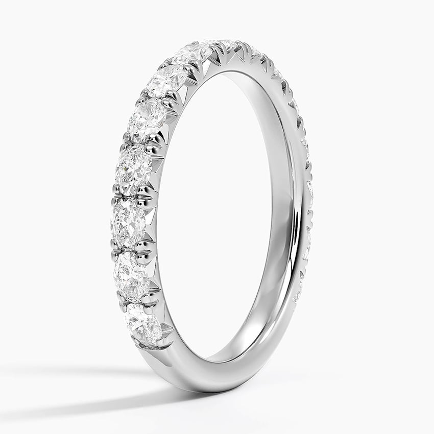 Yellow Gold 0.81CTW Oval Lab Grown Diamond Wedding Band