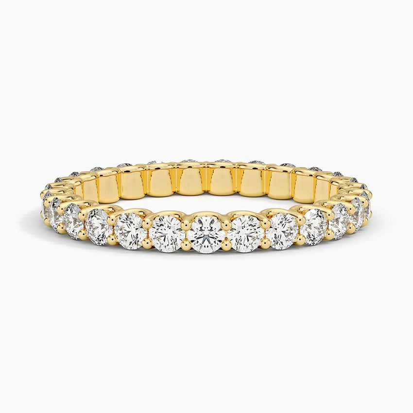 18k Solid Yellow Gold Lab Grown Diamond Stacking Wedding Band