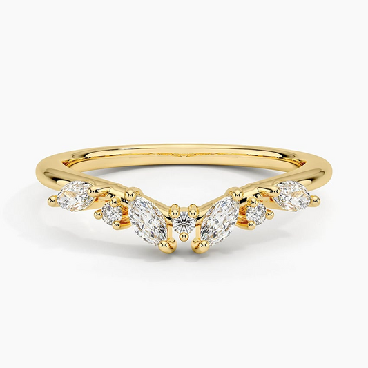 0.24CTW Lab Grown Diamond Cheveron Wedding Band