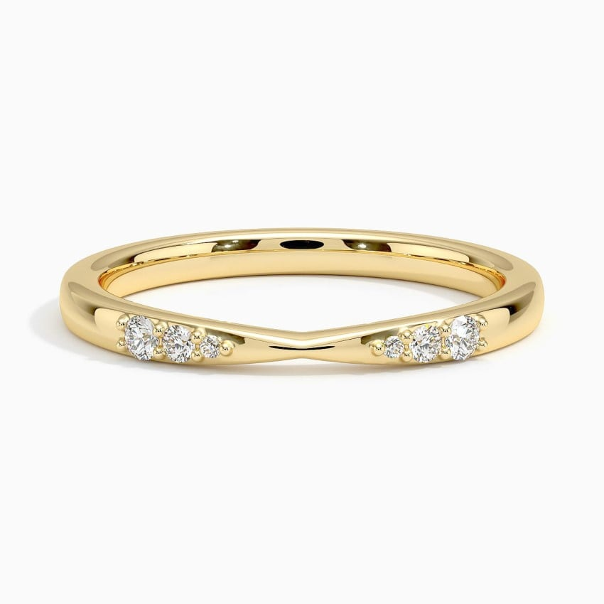 0.07 CTW Dainty Lab Grown Diamond 14k Gold Wedding Band