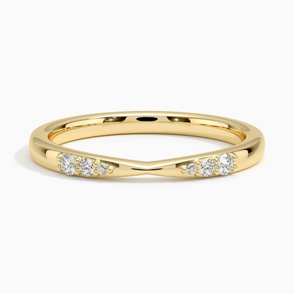 0.07 CTW Dainty Lab Grown Diamond 14k Gold Wedding Band