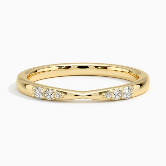 0.07 CTW Dainty Lab Grown Diamond 14k Gold Wedding Band