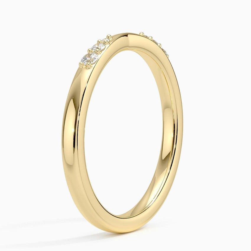 0.07 CTW Dainty Lab Grown Diamond 14k Gold Wedding Band