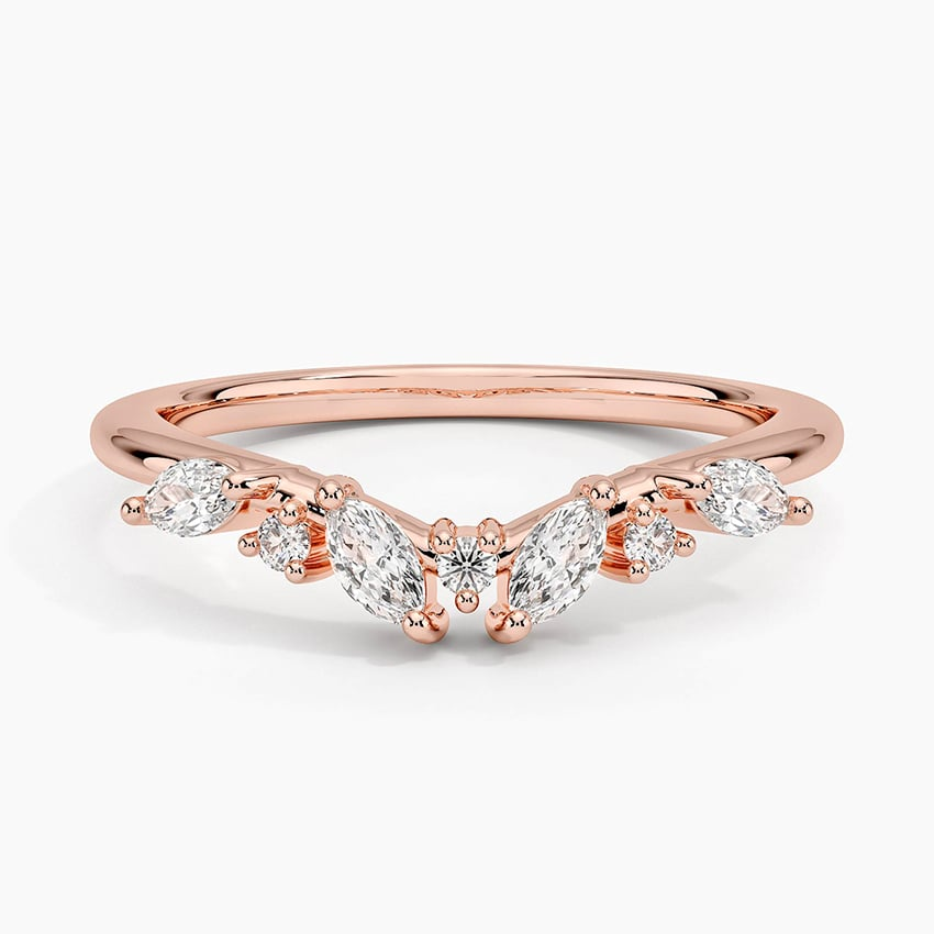 0.24CTW Lab Grown Diamond Cheveron Wedding Band