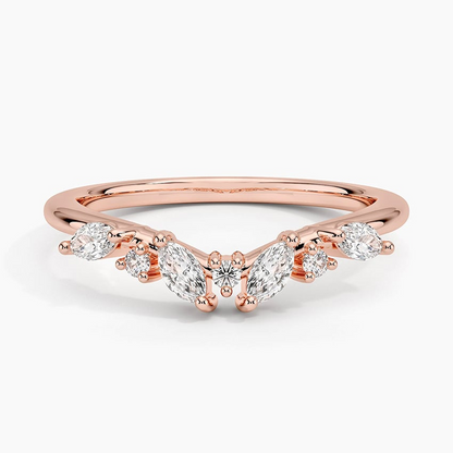 0.24CTW Lab Grown Diamond Cheveron Wedding Band