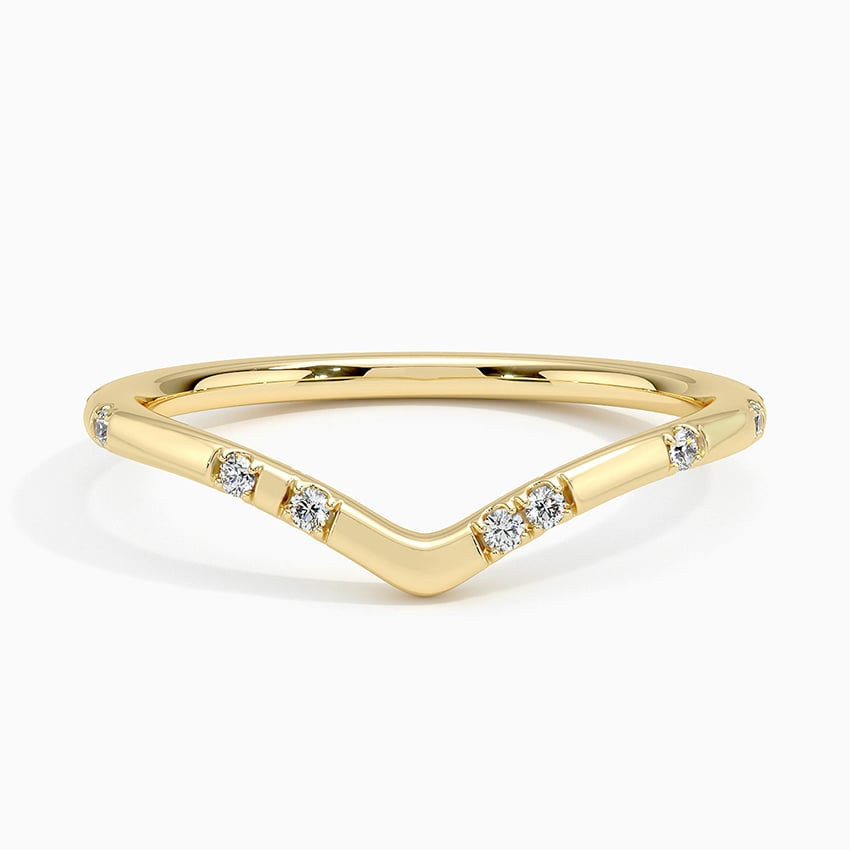 0.06 CTW Chevron 14k Lab Grown Diamond Band For Her