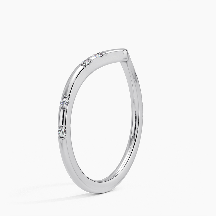 0.06 CTW Chevron 14k Lab Grown Diamond Band For Her