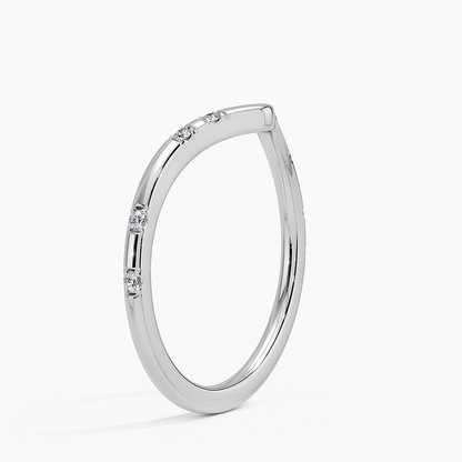 0.06 CTW Chevron 14k Lab Grown Diamond Band For Her