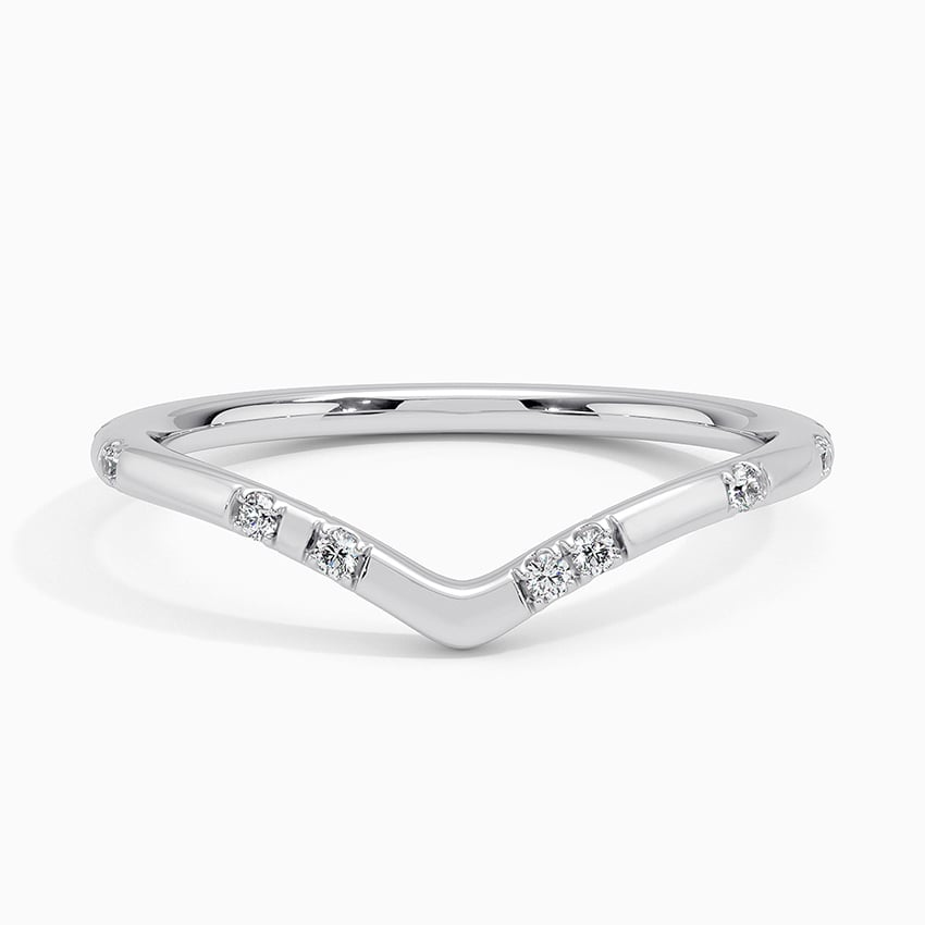 0.06 CTW Chevron 14k Lab Grown Diamond Band For Her