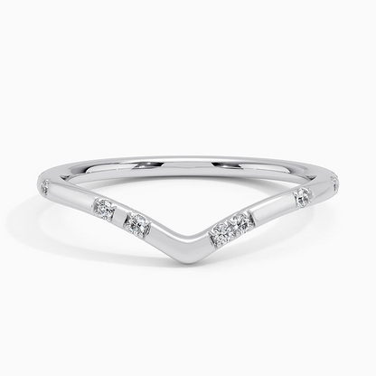 0.06 CTW Chevron 14k Lab Grown Diamond Band For Her