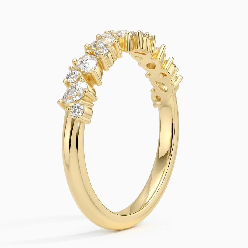 Half Coverage Lab Grown Diamond Band in 18K Yellow Gold