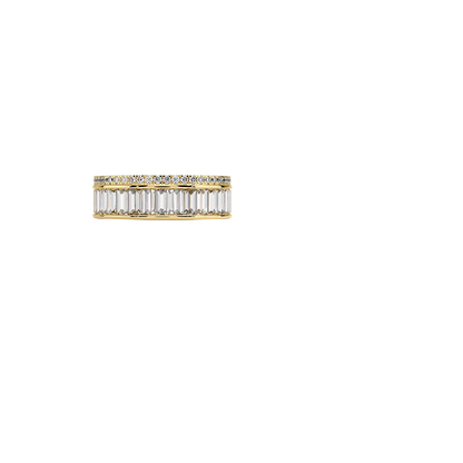 18k Yellow Gold Cluster Lab Grown Diamond Wedding Band