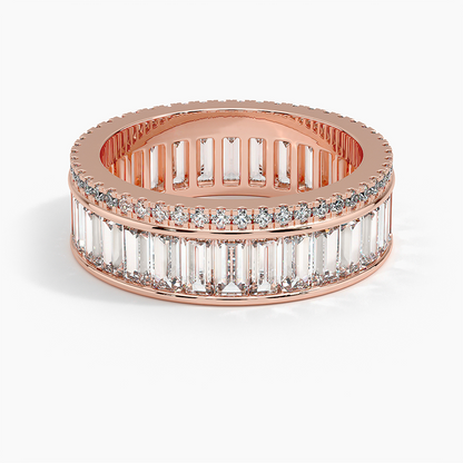 18k Yellow Gold Cluster Lab Grown Diamond Wedding Band