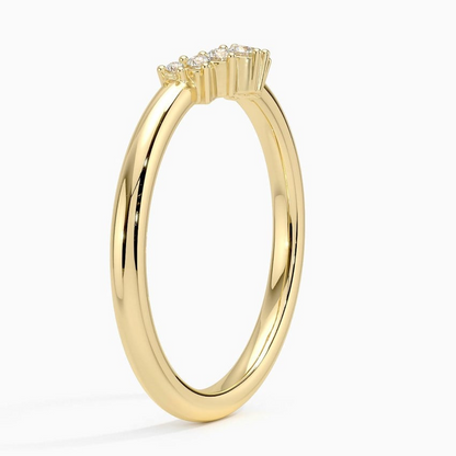 0.07CTW Lab Grown Diamond Curved Wedding Band