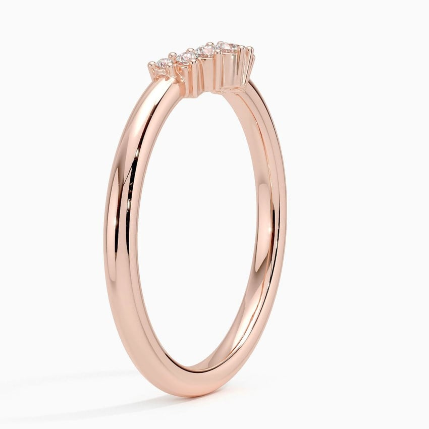 0.07CTW Lab Grown Diamond Curved Wedding Band