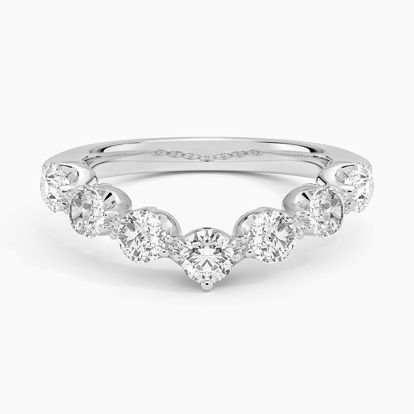 0.95CTW Round Lab Grown Diamond Chevron Fancy Wedding Band