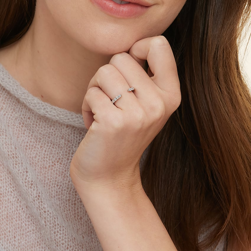 0.49CTW 18k Yellow Gold Lab Grown Diamond Open Cuff Wedding Band