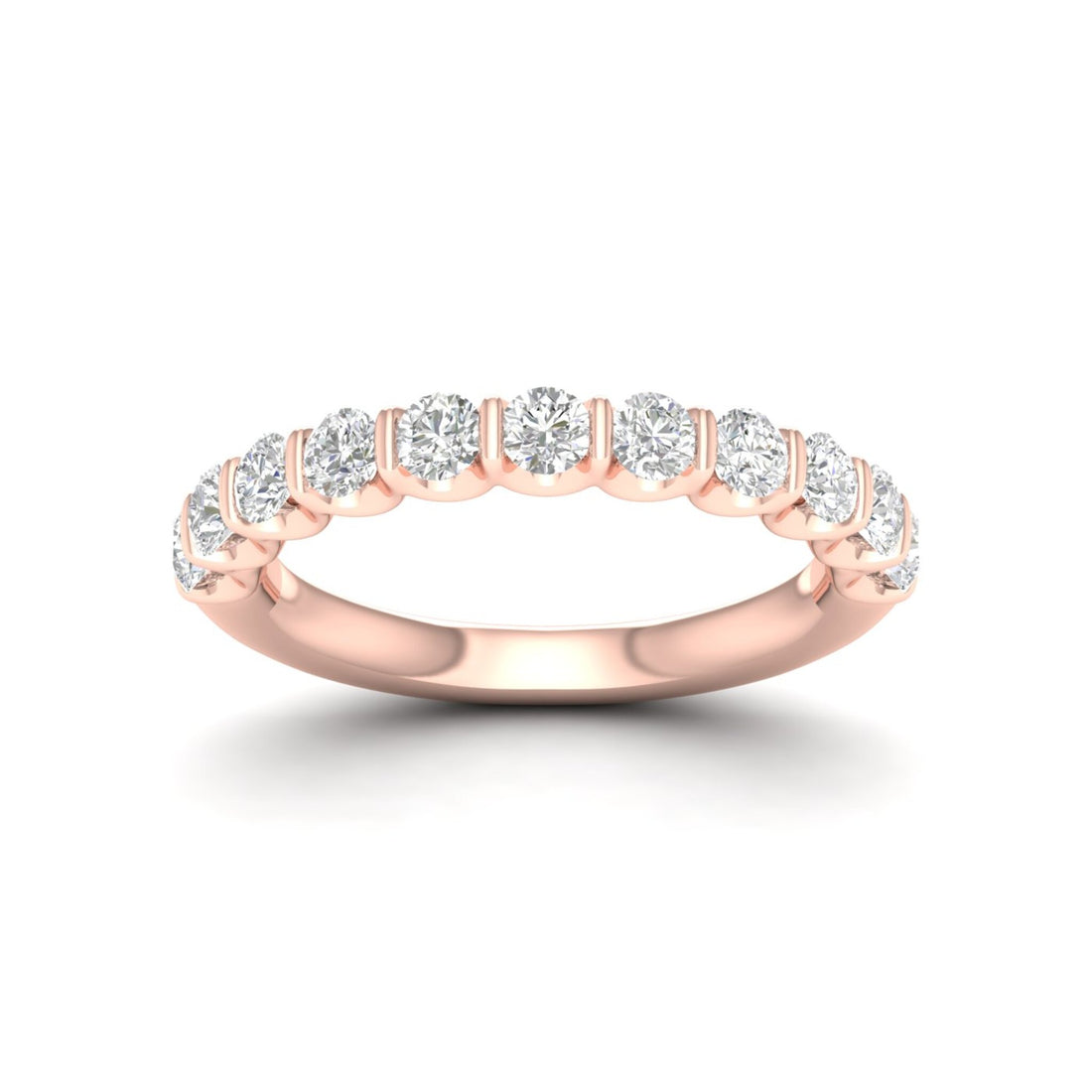 1 CTW Scalloped Channel Set Lab Grown Diamond Anniversary Band