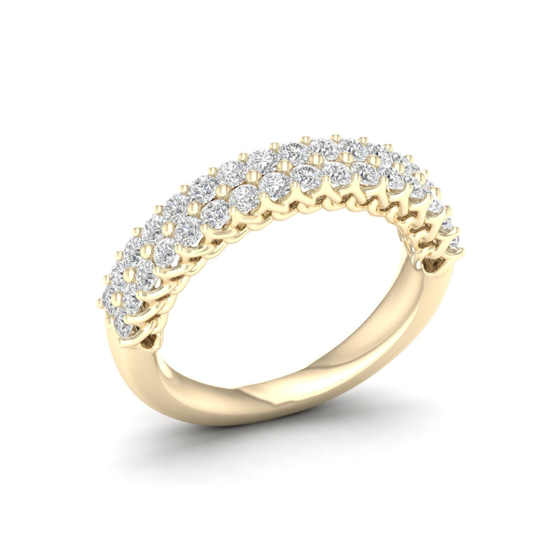 1 CTW Entwine Double Row 18KT Gold Lab Grown Diamond Wedding Band